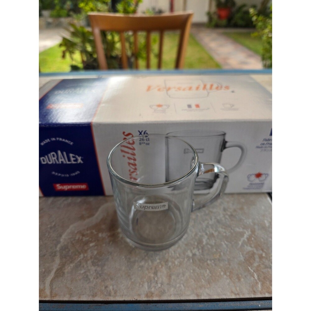 Supreme x Duralex Versailles Glass Mugs Set of 6 Clear 8.75 oz New With Box SS23